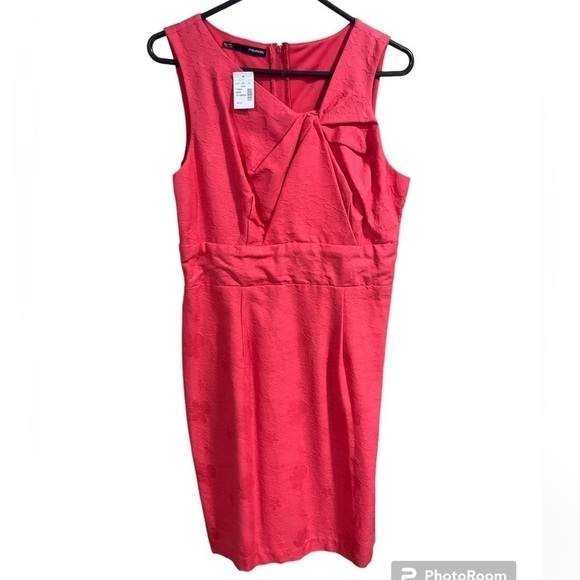 Maurice’s Coral Sleeveless Floral Dress Front Twist Size 9/10 Preppy Minimalist - Picture 1 of 7